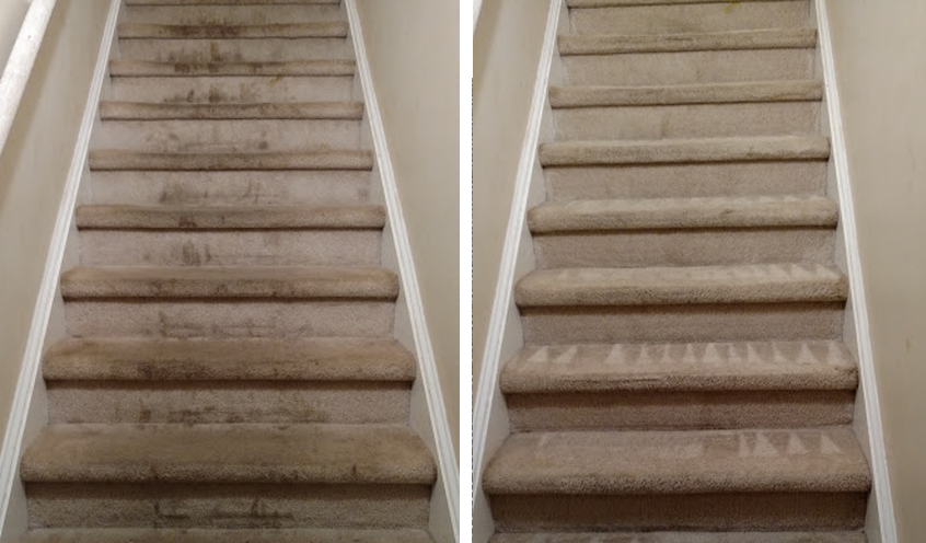 Carpet Cleaning Stairs - Before & After
